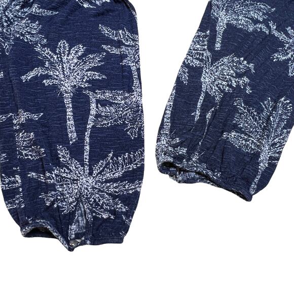 Palm Harbour Woman Knit V Neck Top Blue White Palm Trees 3/4 Sleeve Plus Size 2X - Picture 6 of 12